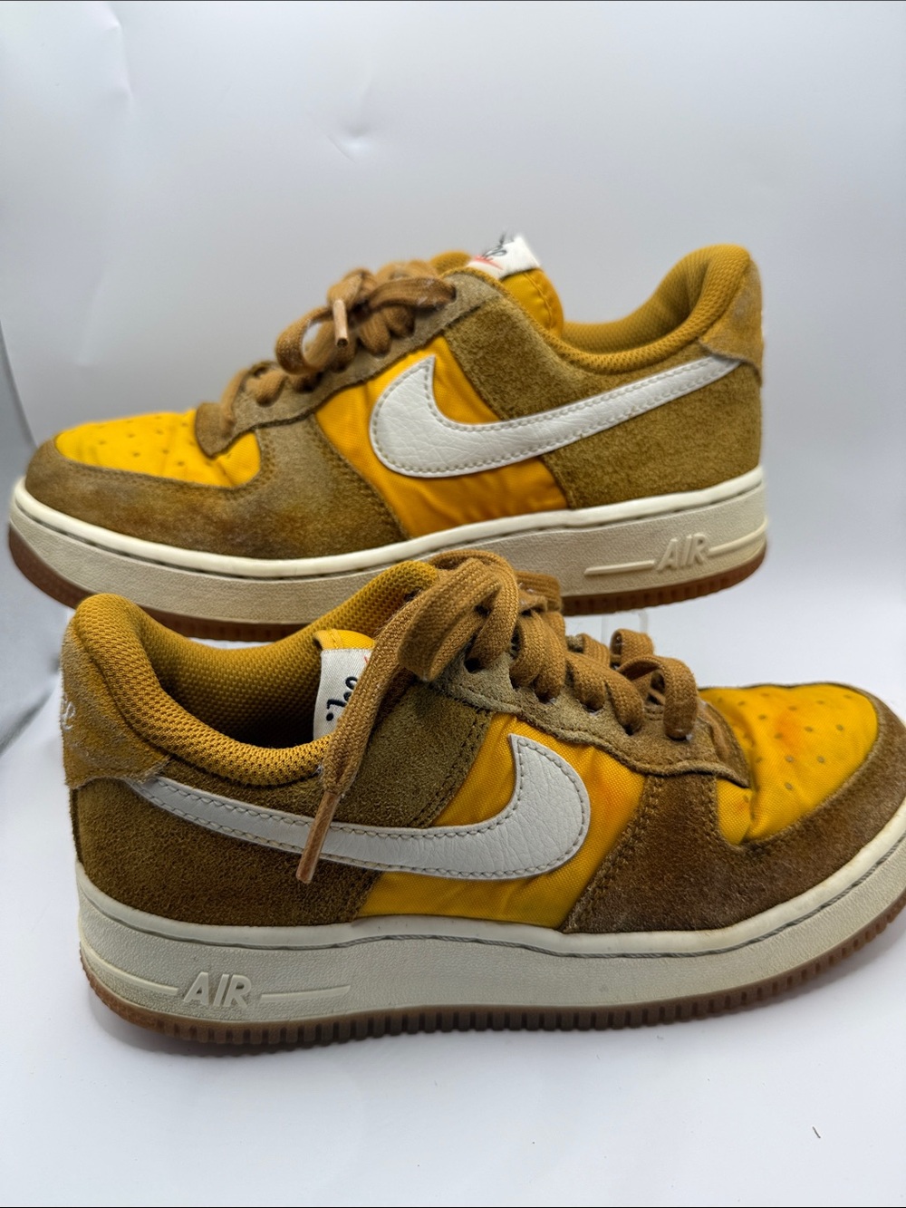 Nike Low-Top Suede and Nylon Sneakers in Mustard Yellow and White